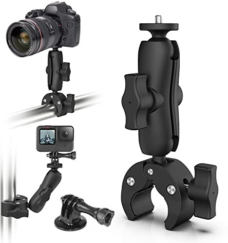 Kamera Super Clamp Mount Doppel 360° Kugelkopf Adapter mit 1/4 Zoll Gewinde für GoPro/DJI/Canon, Nikon, DSLR-Kameras Monitor/LED-Licht/Ronin-M/Ronin MX/Freefly MOVI