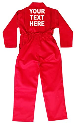 Personlaised Your Own Text Baby, Childrens, Kids, Coverall, Boilersuit, Overall - Size - 20 - 1-2 Years - Red