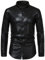 MakingDa Men's Dress Shirt Rhombus Bronzing Print Long Sleeve Button Down Shirts 70s Disco Party Costume-Black-2XL