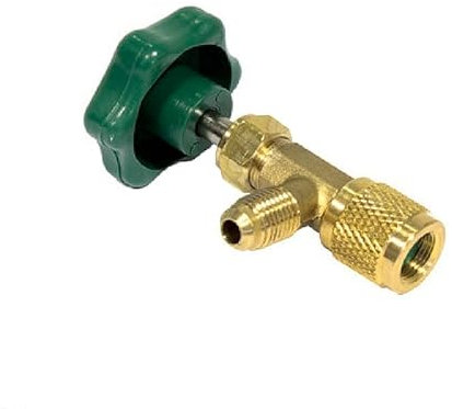 EuroStore07® RUBINETTO PER BOMBOLA GAS R600 PER RICARICA FRIGORIFERO DOMESTICO - Maschio: 1/4 - Femmina: 1/4 SAE - RF 16