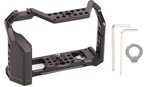 VBESTLIFE Kamerakäfig für Fuji XT4, Vlogging-Videokamera-Rig-Stabilisator aus Aluminiumlegierung mit Kaltschuh, 1/4-Zoll- und 3/8-Zoll-Schraubloch