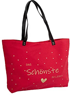 Mojawo Tragetasche Tasche Einkaufstasche Zeitungstasche Badetasche Shopper Canvas Bag Schriftzug 46x44x10cm