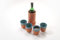 Aspira Home – Rafraîchisseur de bouteille en argile avec 4 tasses à vin – Turquoise 330 ml – Naturel/glacé – Vin de manière rustique – Fait à la main en argile