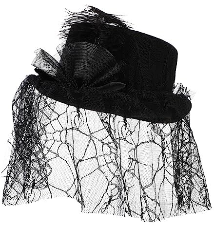 Toyvian Damenhut Zaubererhut Performancehut Zauberermütze Partyzubehör Kostüm-requisiten Für Damen Halloween-party Zaubershow Rollenspiel Feder Tüll Exquisiter Look Bequem Angenehm Tragen