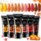 UR SUGAR Autumn Winter Extension Gel Nail Set, 6 Colours Maple Pumpkin Burnt Orange Yellow Red Glitter Fall Extension Nail Gel Polish Kit Halloween Christmas Gifts Box for Women