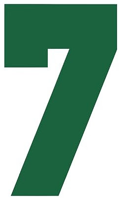 9 Jersey Number 7 Vinyl Heat Transfer Iron on Number Bold Solid Font for Football Baseball Sports T-Shirt Green