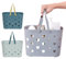 SouiWuzi Cesto caddy per doccia in plastica da 3 pezzi con manico, organizzatore di stoccaggio in mesh portatile, abitanti del dormitorio - verde+blu+grigio