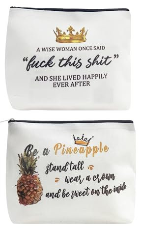 2 Stück Canvas Federmäppchen, Tragbare Schreibwarentasche, Münzaufbewahrungstasche, Damen-Kosmetiktasche, Interessantes Geschenk, Personalisiertes Geschenk Für Frauen (weiß)