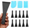 KLOP256 Lot de 10 Spatules à Raclette, 3 Grattoirs à Gâteau, Nylon Noir, 18.5 cm x 5 cm, Utensiles de Cuisine, Accessoires pour Moules à Pâtisserie
