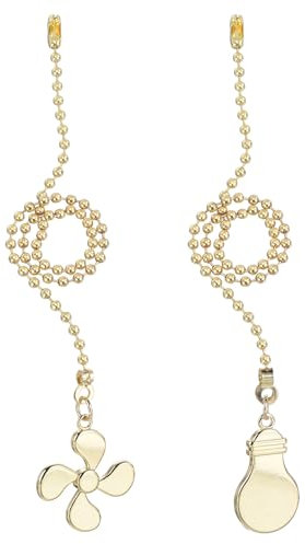 PATIKIL Juego de Cadenas de Extracción de 13 Pulgadas, 2 Unidades de Cadenas de Bolas con Adorno de Bombilla Decorativa y Cordón y Lámpara, Color Dorado