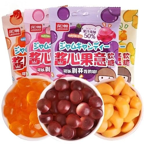 6 Flavors Peeling Fruit Juice Fudge,peach Grape Mango Soft Candy, Fruit Gummies,50% Juice Content, Sweets Chewy Gumdrop,healthy Fruit Snacks,Halloween Festival Gift Candy (Mixed flavors,3bags)