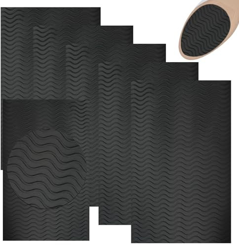 6 Stück Anti Rutsch Sohle Pads, Selbstklebende, Rutschfester Gummischuhboden, Gummisohlen zum Aufkleben, Anti Rutsch Sohle Schneidbar, Schuhsohlen Protektoren, für Schuhsohlen Reparatur(Schwarz)