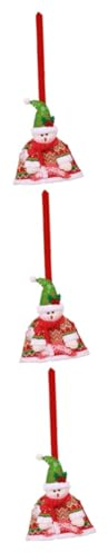Cabilock 3 STK Schneemann Besenkoffer bürodeko büro Dekoration weihnatsdeko schmücken Dekoration für zu Hause Besen für Cosplay-Versorgung Weihnachtsbesenkoffer Weihnachten Lieferungen rot