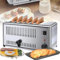 AXSDEJT 6/4 Slice Toaster Commercial Stainless Steel Toaster, Extra Wide Slots, Hamburger Bun Toaster Removable Crumb Tray Five Speed Adjustable Toaster, Safe and Durable(Size:6 Slice)