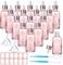 ToKinCen 16 PCS 30ml Pink Pipette Dropper Bottle 30ml,with Glass Eye Dropper Pipettes Dropper Bottles for Storage Essential Oils,Perfumes,Aromatherapy,Pigmentation,Reusable