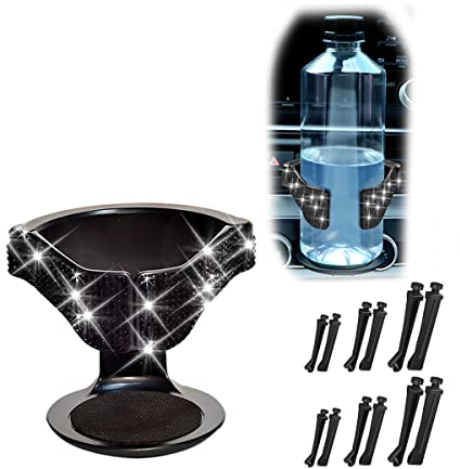 Adunsiaoto Auto Getränkehalter, Getränkehalter Diamanten Auto Lüftung, Verstellbare Auto Lüftungshalterung Kaffeebecher Getränkedose, Für Meisten Fahrzeugen(Schwarz)