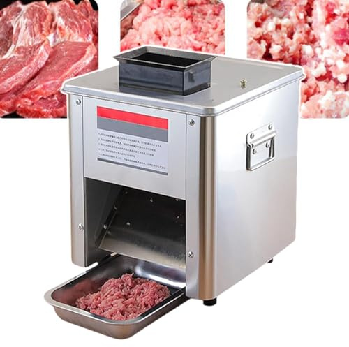850 W Elektrische Fleischschneidemaschine, 2,5 Mm - 20 Mm Kommerzielle Elektrische Fleischschneidemaschine (Schneidemaschine/Zerkleinerer/Würfelschneider), Für Huhn/Schwein/Rind,10mm