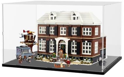Nynelly Große Acryl-Vitrine für Lego Home Alone House 21330 21338 75574 für Lego-Vitrine für Modelle, Figuren, staubdicht, verdickt, transparent, Vitrine (schwarz)