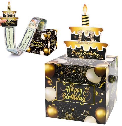 WEDAMOO Geldgeschenke Geburtstag Überraschungsbox,DIY Geldgeschenke Überraschungsbox,Happy Birthday Geschenkbox,Geldgeschenk Happy Birthday Tortendeko,Geld Rolle Überraschungsbox für Familie,Freunde