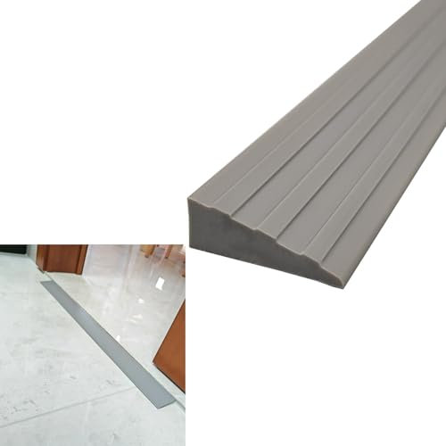Hoiweqr 1M Übergangsprofil Selbstklebend PVC Übergangsleiste Türschwellen Leiste Übergangsleiste, Türschwellen Leiste, PVC Schwellenrampe, Selbstklebende, Boden Übergangsleiste(Grey,4x1M)