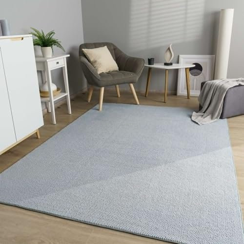 TT Home Wohnzimmer Teppich Esszimmer Kurzflor Boho Design Skandi Flauschig Unifarben, Farbe:Grau, Größe:240x340 cm