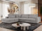 MKS MEBLE Ecksofa Sofa L-Form Grau Cord, Wohnlandschaft L-Form, Couch L Form, Sofagarnitur Couchgarnitur Polsterecke, Breite: 316 cm - Savona L - Grau Cord - Links