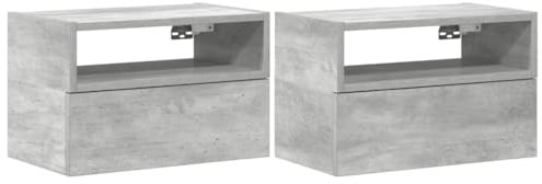 vidaXL Wand-Nachttische 2 STK. Betongrau 45x26x28,5 cm