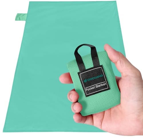 Odoland Outdoor Pocket Travel Blanket Beach Mat - Waterproof Sand Proof Beach Blanket, Picnic Mat - Multi Colour and Sizes - Portable Lightweight for Camping, Picnic AppleGreen S