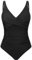 Tuopuda Bañadores Mujer Reductor Barriga Bañador Push up con Relleno V-Cuello Trajes de Baño Una Pieza Monokini Bañador Natacion Surf Swimwear para Playa Piscina Vacaciones, Negro, XL