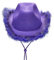 LYSINK Cowboyhut für Damen, Diamant-Quaste, Cowgirl-Hut, Strass-Fransen, Kuh-Jungen-Hüte, Rave-Junggesellenabschied-Zubehör, A-Lila Fluff, Einheitsgröße
