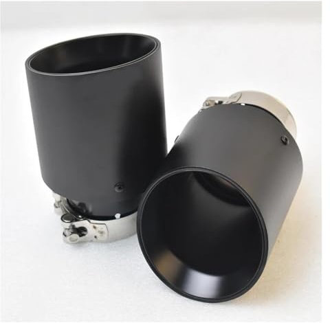 Auspuffblende 1 Stück Auto Auto Teile Modifizierte Aluminium Legierung Matt Schwarz Edelstahl Auspuff Tip Tail Zubehör E46 F30 Xf Schalldämpfer(45MM IN- 105MM Out)