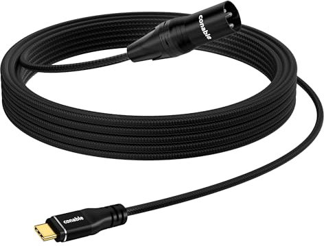 Cable USB C a XLR de 6 pies, cable estéreo unidireccional USB tipo C a XLR macho, cubierta trenzada de nailon, chip inteligente, para amplificador, altavoz, consola mezcladora