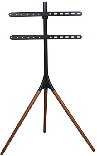 SQMGFA Soporte de TV de Mesa Giratorio Universal de Acero Inoxidable, Estante Flotante para TV de 65 a 98 Pulgadas, Base de Soporte de TV de Piso Negro con Ruedas (Estilo n.° 1)