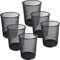 WYIPOLZI 6 Pack Metal Mesh Waste Paper Bin 12L Lightweight Mesh Wastebasket Waste Bin Black Metal Rubbish Bins for Bedroom, Office, Bathroom, Kitchen (Black Round)