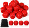 Kasyat 20 Stücke DIY Leere Würfel Blanko Holzwürfel zum Beschriften Unbemalte Einfacher Würfel mit Runden Ecken 6 Seitige Klötze(Rot,20 Mm)