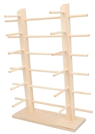 Homoyoyo Holz Brillendisplay Ständer Doppelreihiger Brillenhalter Für Stabiler Brillenaufbewahrungshalter Für Sonnenbrillen Und Lesebrillen Platzsparendes Design Für Tisch Und Ladeneinricht