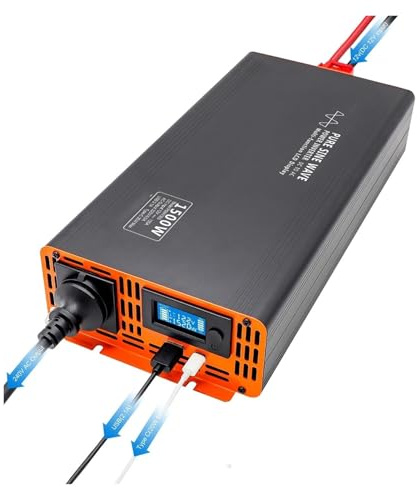 Transformateur Convertisseur Tension 12 V 220 V 24 V 50 Hz 1500 W CC vers CA Prise UE Livraison en Europe Onduleur(1500W 12V to 220V)