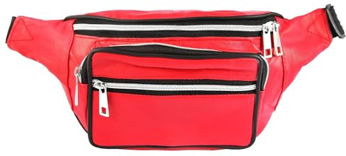 Steinmeister Unisex Tasche - Unisextasche aus Leder in Rot mit Reißverschluss