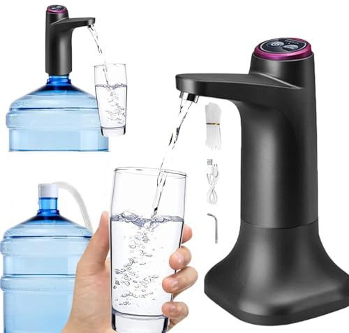 Dispensador de Agua eléctrico Recargable y silencioso con Bomba automática para Botellas y jarras de Agua Pura, Apto para Usar sobre una Mesa o Escritorio sin Tapa, Ideal para el hogar y la Oficina.