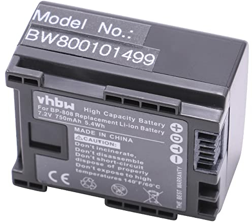 vhbw 1x Akku kompatibel mit Canon Legria FS100, FS10, FS19, FS11, FS20 Videokamera Camcorder (750 mAh, 7,2 V, Li-Ion) + Infochip