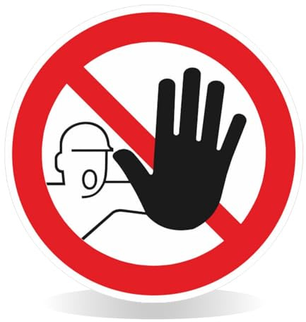 Betriebsausstattung24 Verbotsschild Zutritt für Unbefugte verboten - Aluminium, geprägt - 20,0 cm Ø - Symbol Schild D-P006 - DIN 4844-2