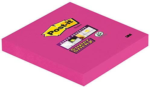 Post-it 76 x 76 mm Super Sticky Notes - Fuschia Colour (Pack of 6)