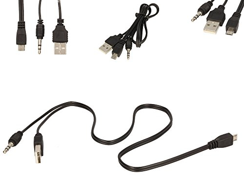 TECHGEAR 2in1 Cable - Micro USB to USB & 3.5mm Aux Standard Audio Jack Connection Cable - Compatible with many speakers, Mp3 Players, Mp4 Players etc
