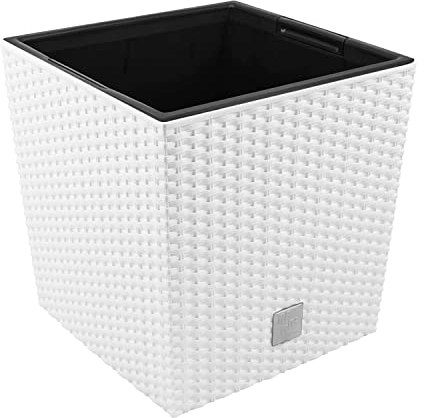 32 -Liter -Zeit -Topf mit weißem Plantarfand 33 x 33 x 33 cm.