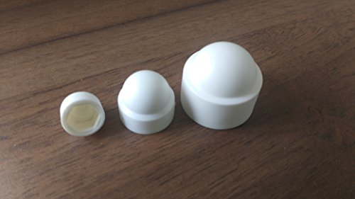 25 Stück Sechskant Schutzkappe M12 - Schlüsselweite 19mm, Farbe weiß - Abdeckkappe