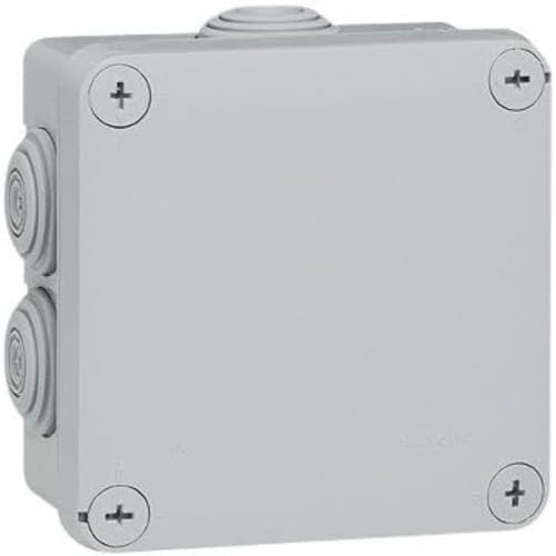 Legrand - Boîte de dérivation carrée 105x105x55mm - fermeture par 1/4 de tour - gris