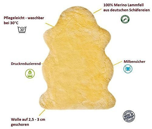der-Fellmann Lammfell MEGA 130-140 cm ökologisch gegerbt Schaffell Bettauflage waschbar