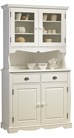 ACTUAL DIFFUSION 40822 Windsor Buffet Vaisselier avec 4 Portes Bois Blanc 42 x 101 x 186 cm
