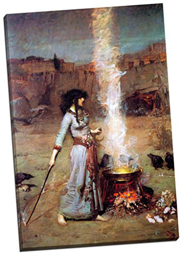 John William Waterhouse Magic Circle No.1 Leinwanddruck, Wandkunst, groß, 76,2 x 50,8 cm