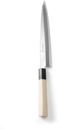 HENDI Messer Sashimi, mit Holzgriff, Japanische Messer, Küchenmesser, Messer, Deutscher Stahl X50CrMoV15, Klinge: 240mm, Länge: 370mm